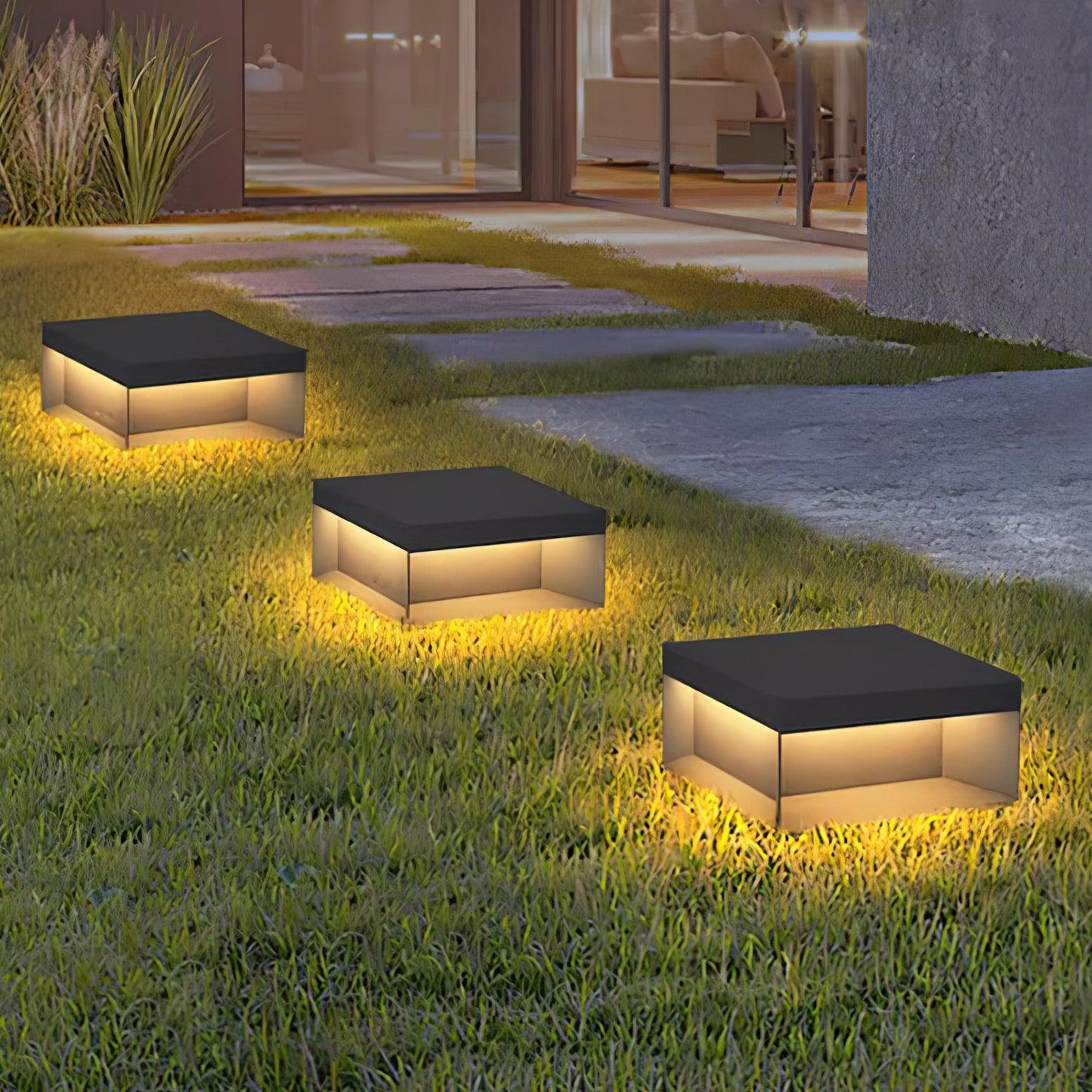 Black Box Outdoor Post Light Fixture - Weather-Resistant LED Lamp for Pathway, Garden & Patio Lighting