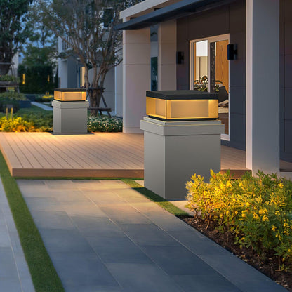 Black Box Outdoor Post Light Fixture - Weather-Resistant LED Lamp for Pathway, Garden & Patio Lighting