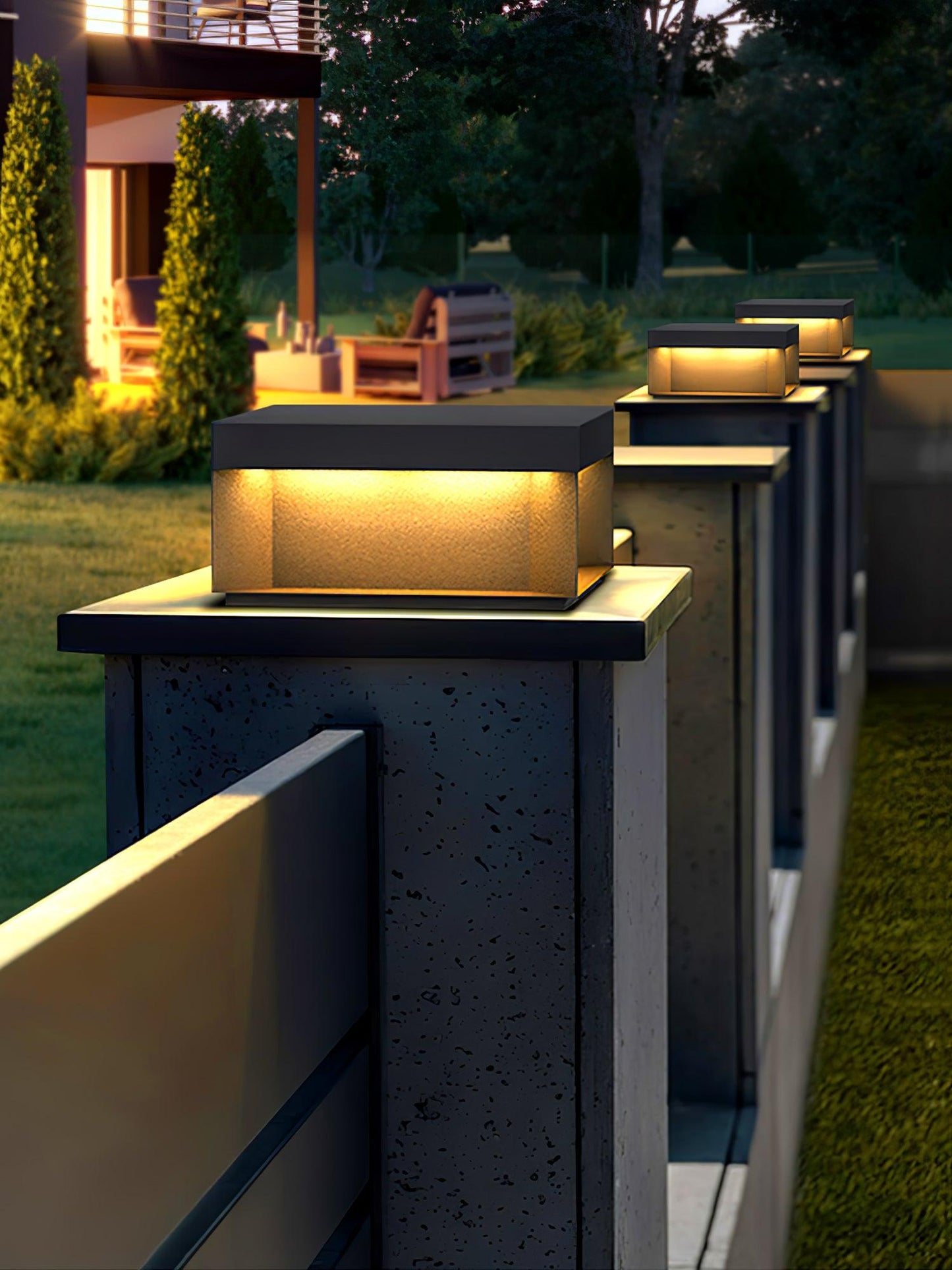 Black Box Outdoor Post Light Fixture - Weather-Resistant LED Lamp for Pathway, Garden & Patio Lighting