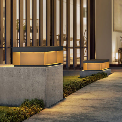 Black Box Outdoor Post Light Fixture - Weather-Resistant LED Lamp for Pathway, Garden & Patio Lighting