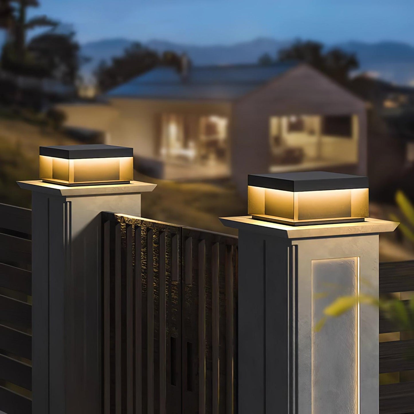Black Box Outdoor Post Light Fixture - Weather-Resistant LED Lamp for Pathway, Garden & Patio Lighting