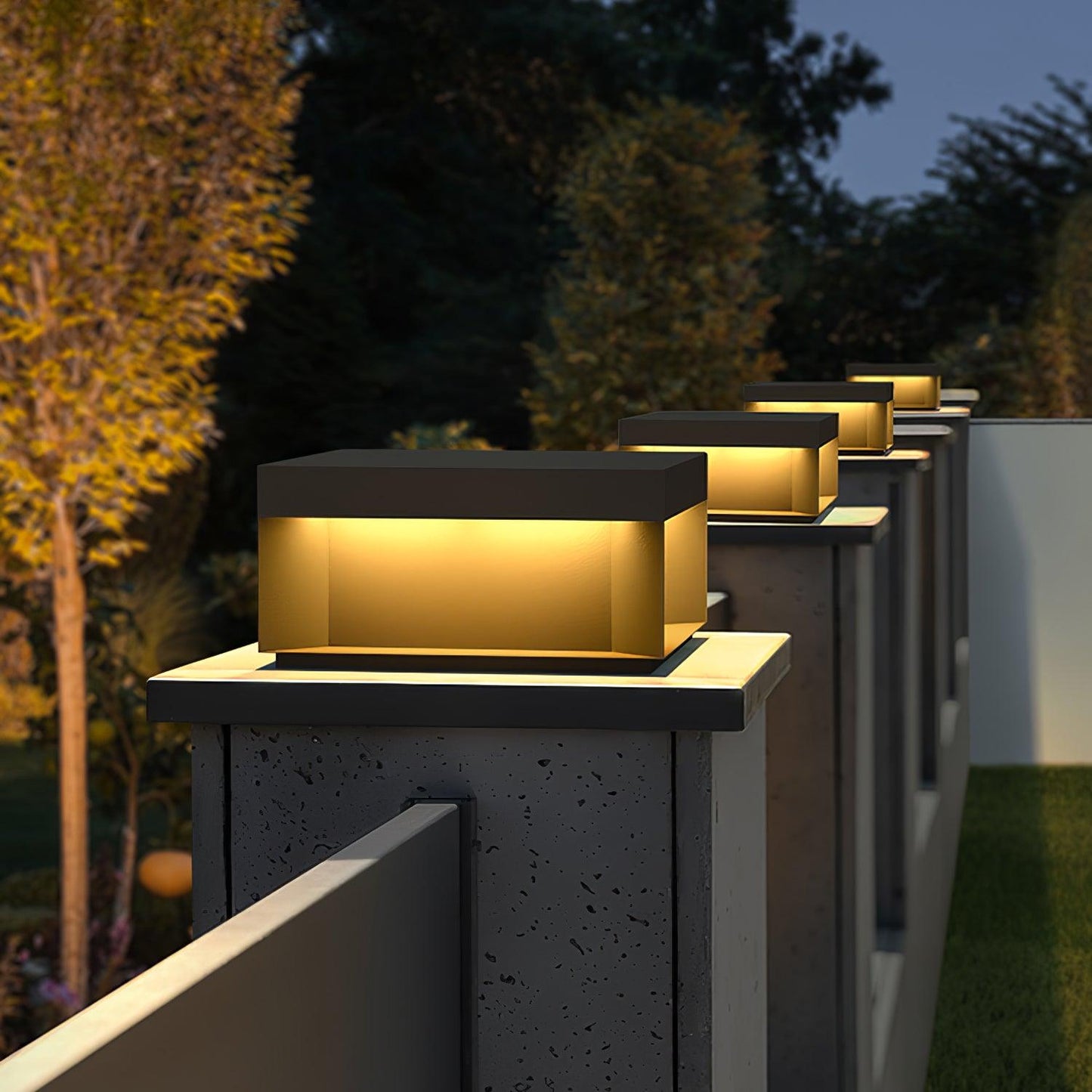Black Box Outdoor Post Light Fixture - Weather-Resistant LED Lamp for Pathway, Garden & Patio Lighting
