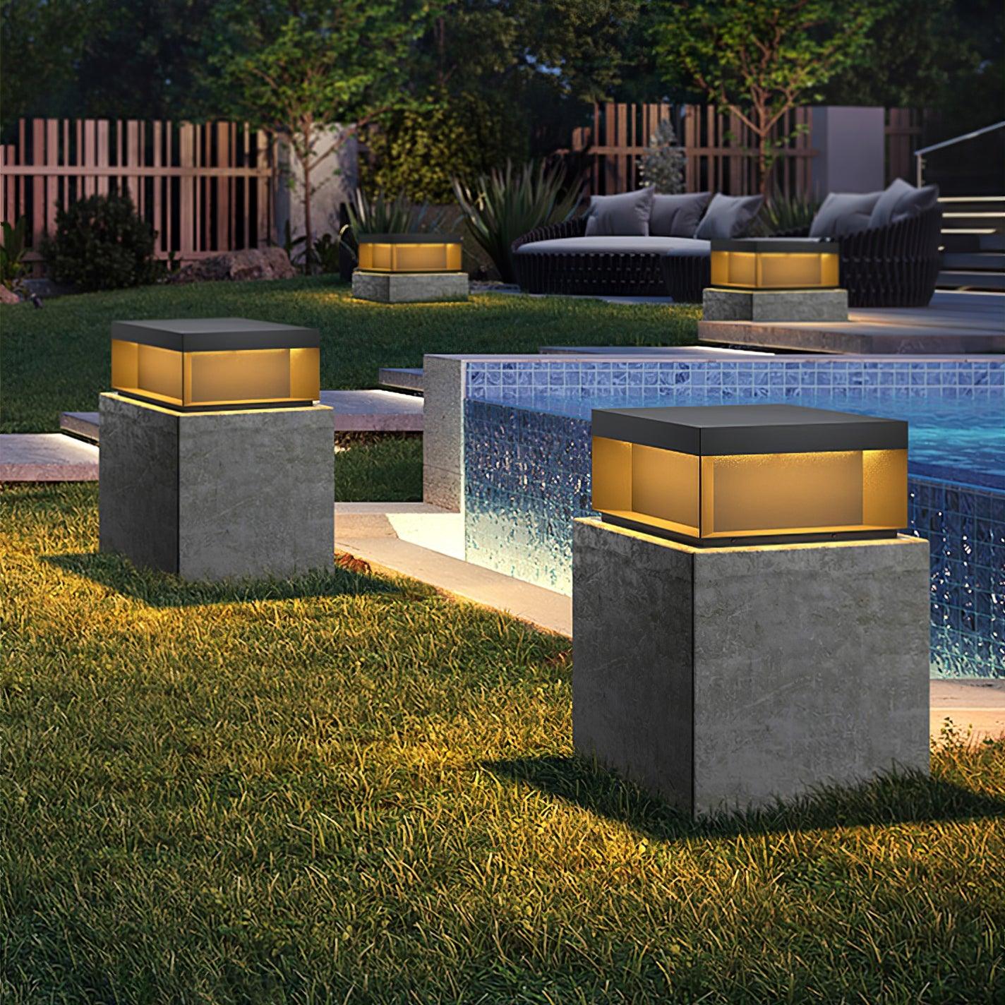 Black Box Outdoor Post Light Fixture - Weather-Resistant LED Lamp for Pathway, Garden & Patio Lighting