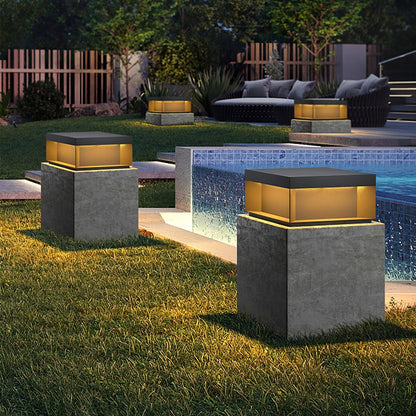 Black Box Outdoor Post Light Fixture - Weather-Resistant LED Lamp for Pathway, Garden & Patio Lighting