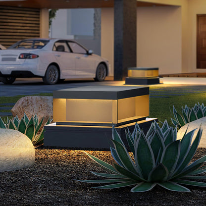 Black Box Outdoor Post Light Fixture - Weather-Resistant LED Lamp for Pathway, Garden & Patio Lighting