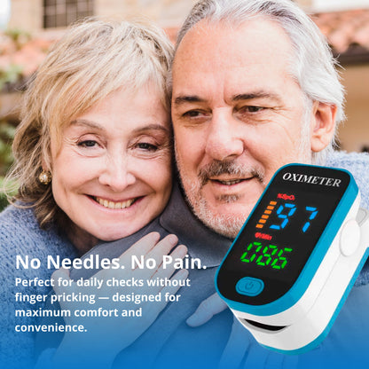 High-Precision Non-Invasive Blood Oxygen Monitor | Blood Glucose Meter | One-Button Operation, LED Display & Ideal for Diabetes Control in Home
