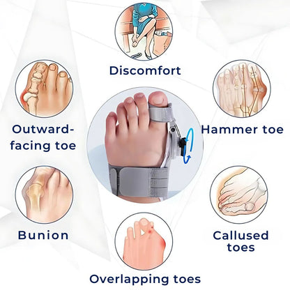 Bunion Relief Brace | Adjustable, Non-Woven Material & Rotatable Toe Separator for Hallux Valgus Pain Alleviation