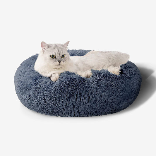 Calming Cloud Cat Bed - Soft Plush Pet Bed for Cats & Kittens, Cozy Nesting Bed for Indoor Use