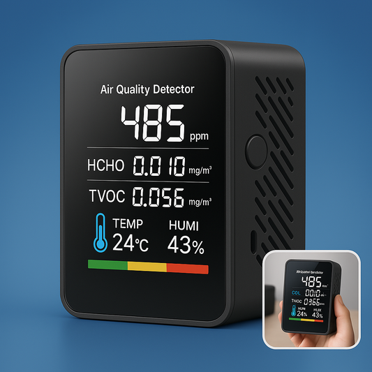 CO2 Carbon Dioxide Monitor | Real-Time Alerts, Portable Design & Ideal for Home, Office, or Classroom Air Quality Monitoring