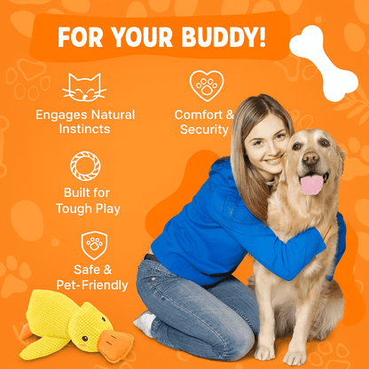 Durable Duck Dog Toy | Heavy Chewing, Bite Resistant & Quacking Sound for High Energy Dogs