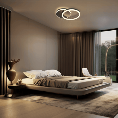 Chic Eelegant Modern Ceiling Light | Gold or Black Finish, 2-6 Circle Ceiling light for Home Decor | House lights indoor