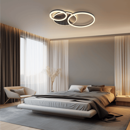 Chic Eelegant Modern Ceiling Light | Gold or Black Finish, 2-6 Circle Ceiling light for Home Decor | House lights indoor