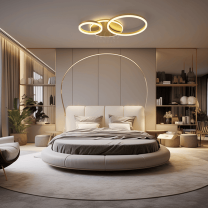 Chic Eelegant Modern Ceiling Light | Gold or Black Finish, 2-6 Circle Ceiling light for Home Decor | House lights indoor