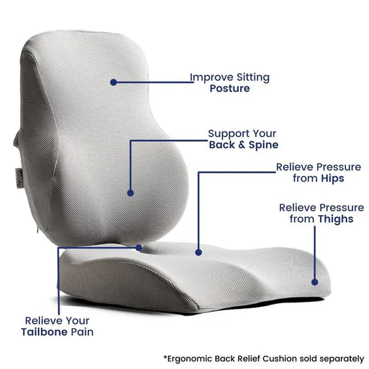 Coccyx & Tailbone Pain Relief Seat Cushion for the Chair | Orthopedic Memory Foam for Sciatica Pain, Hemorrhoid & Tailbone and Coxis Pain Relief
