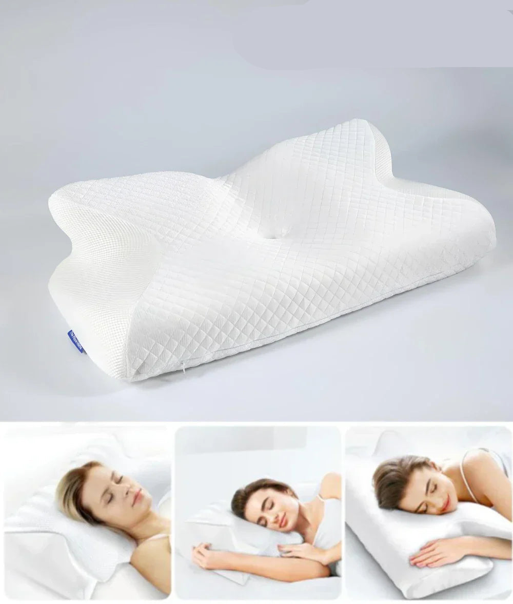 Memory Foam Neck Pillow | Ergonomic Support for Neck Pain Relief & Comfortable Travel