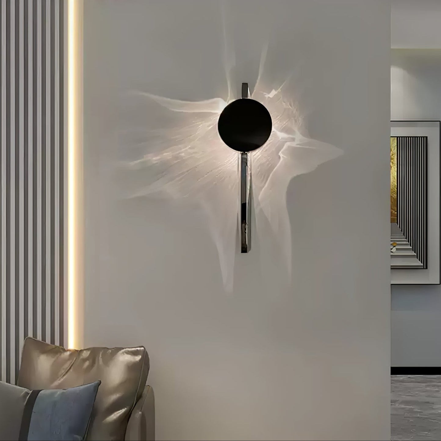 Creative Light and Shadow Wall Lamp | Stainless Steel, Integrated LED & Ideal for Indoor Use