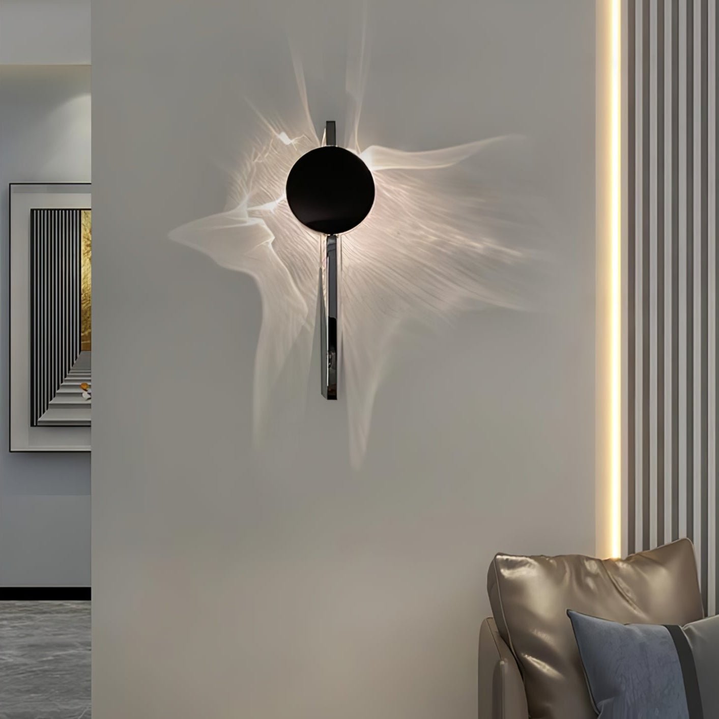 Creative Light and Shadow Wall Lamp | Stainless Steel, Integrated LED & Ideal for Indoor Use