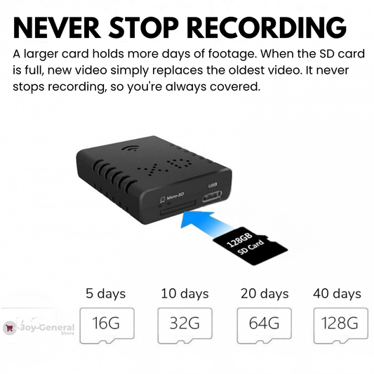 Mini Wireless Hidden Camera with Audio - Compact Spy Camera for Home Security & Nanny Monitoring