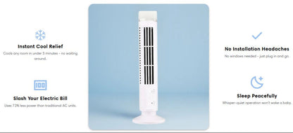 Portable Windowless Air Conditioner | Bladeless Tower Fan AC units | Energy Efficient, Whisper-Quiet & Ideal for Bedrooms, Offices & Dorms