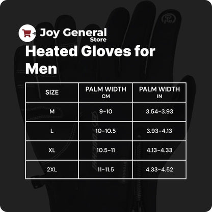 Heated Gloves for Men – Thermal Waterproof Winter Gloves with Heating & Touchscreen Grip