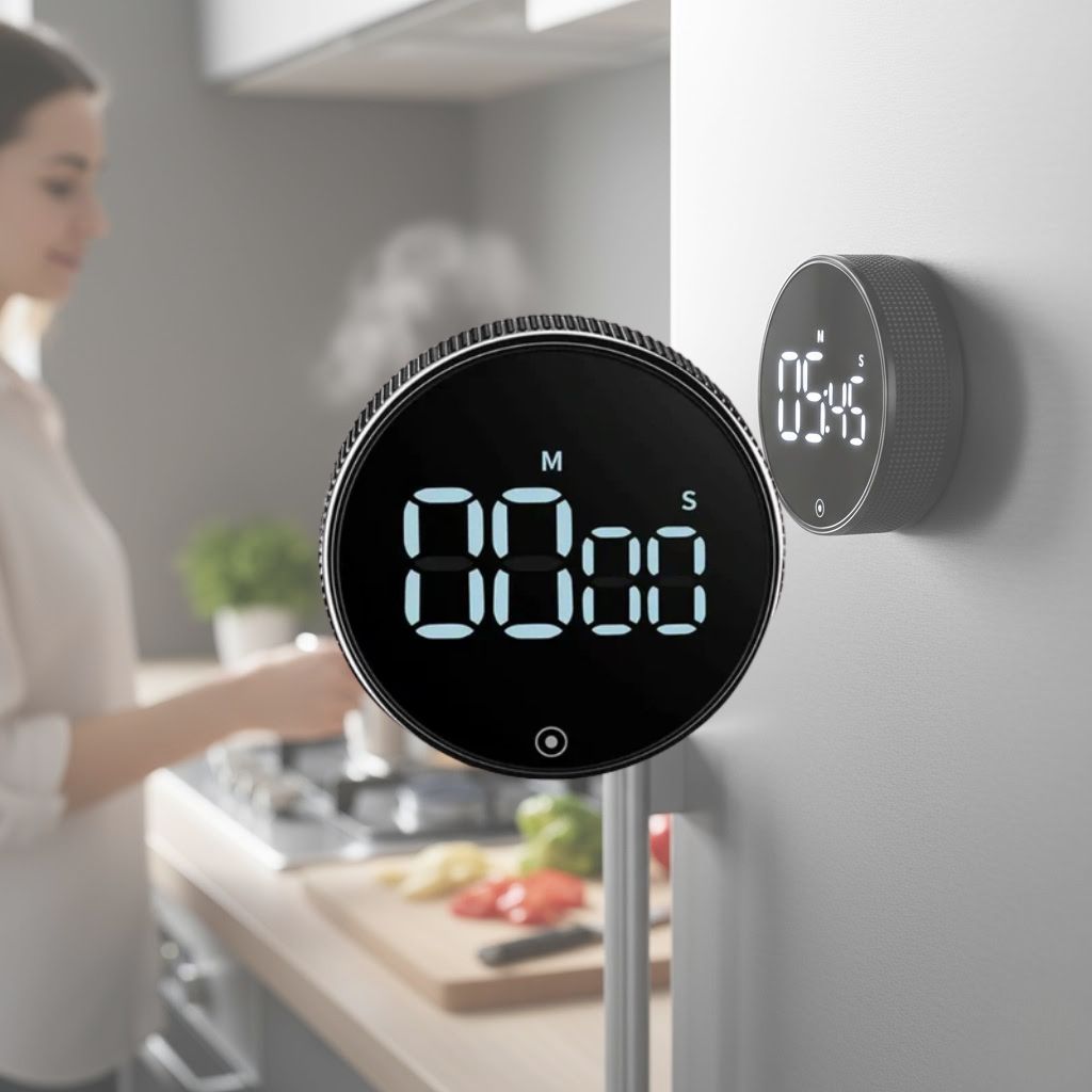 Kitchen Timer | Large LED Display, One-Twist Operation & 3-Level Adjustable Alarm for Cooking and Study Sessions