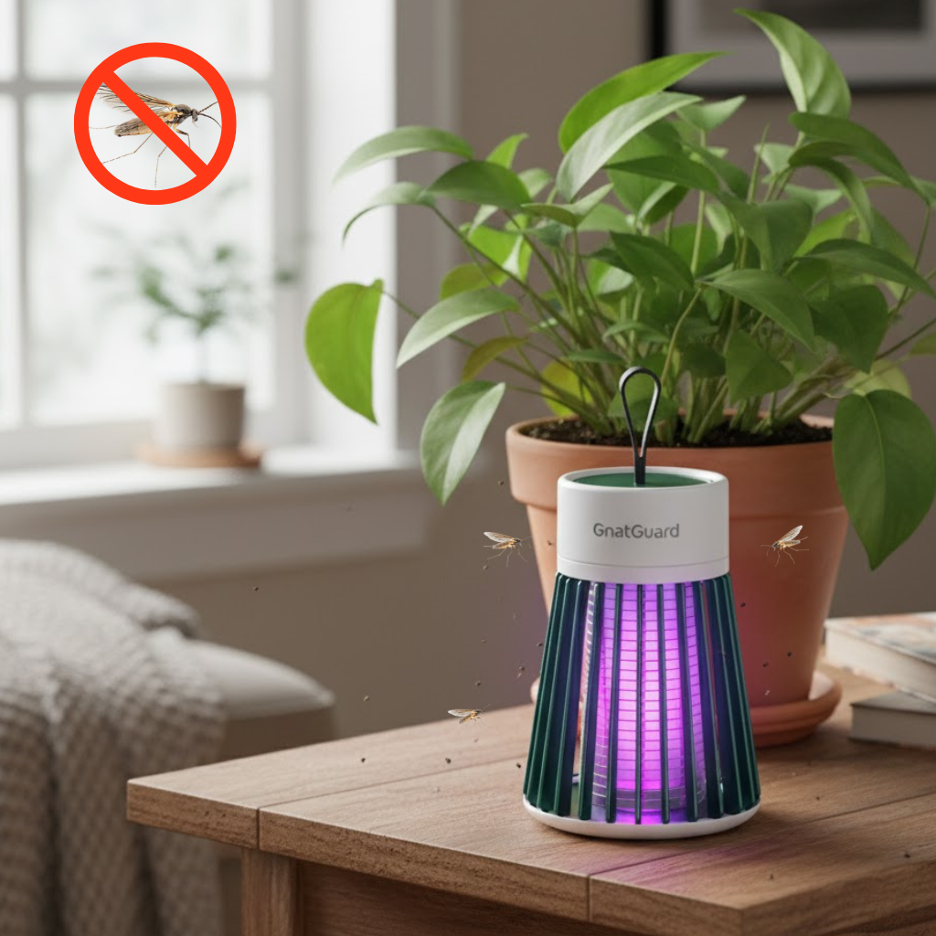 GnatGuard™ UV Fungus Gnat Trap & Indoor Fly Zapper | USB Rechargeable Bug Killer for Houseplants & Fruit Flies
