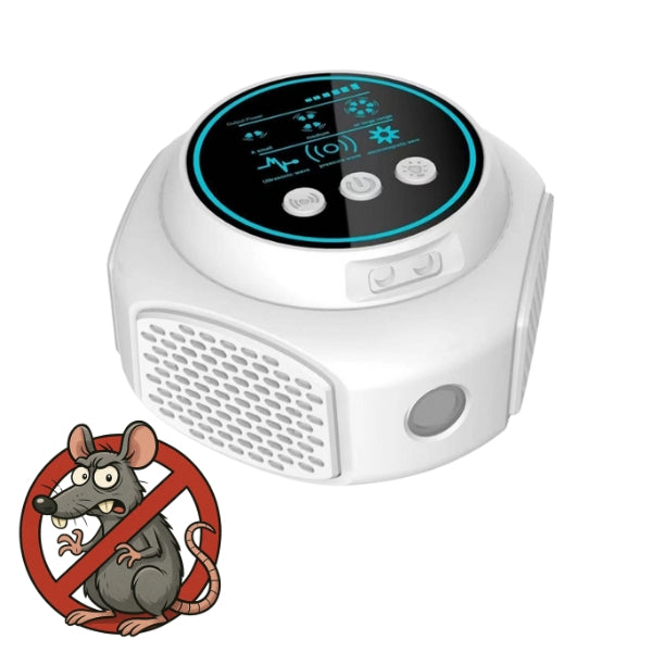 Plug-In Ultrasonic Rat Repellent | 4-Speaker Electronic Rodent Deterrent for Indoor Use – Silent, Chemical-Free & 3200 sq. ft. Coverage