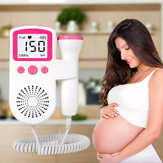 Fetal Heart Rate Monitor for Pregnancy - Doppler Device for Detecting Baby's Heartbeat at Home