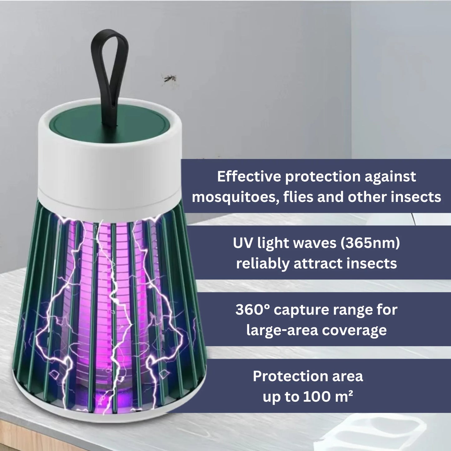 GnatGuard™ UV Fungus Gnat Trap & Indoor Fly Zapper | USB Rechargeable Bug Killer for Houseplants & Fruit Flies