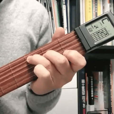 Pocket Guitar Trainer | Real Steel Strings, 400+ Chords & Portable Design for Beginners and On-the-Go Practice