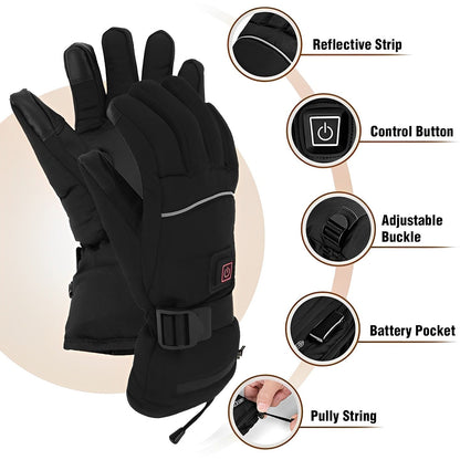 Heated Electric Gloves | Water-Resistant, Adjustable Heat Settings & Ideal for Cold Weather Activities