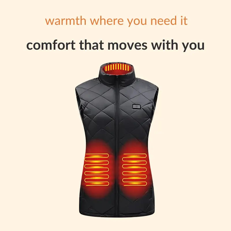 Women's Heated Gilet | 9 Heating Zones, Customisable Heat Settings & Lightweight Design for Cold Weather Activities