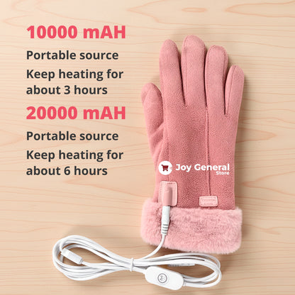 Heated Gloves for Women – Ladies Thermal Waterproof Winter Gloves with Touch Screen & USB Rechargeable Warm Design