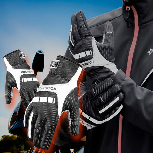 Heated Motorcycle Gloves – Winter Motorbike Gloves with Knuckle Protection, Visor Wiper & Touchscreen