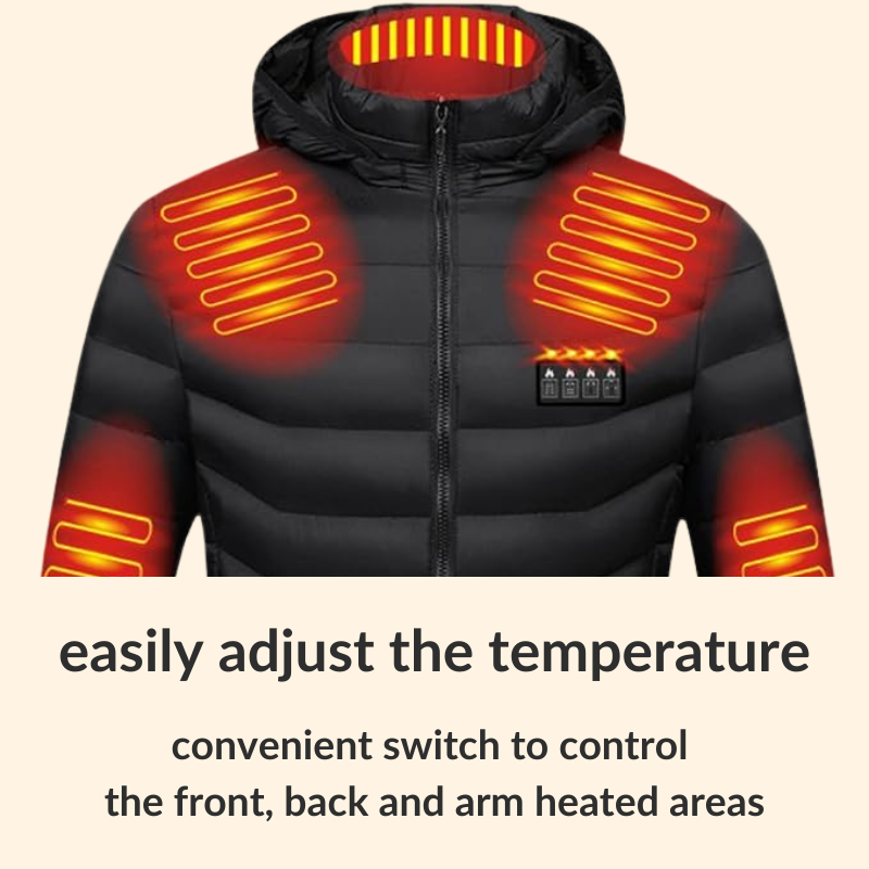 Heated Puffer Jacket | 21 Heating Zones, Adjustable Temperature & Lightweight Design for Winter Adventures