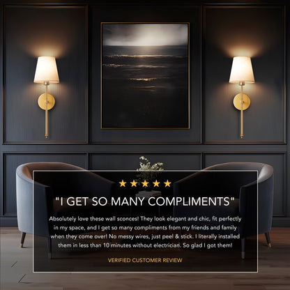 Wireless Wall Sconce | Battery Operated Wall Sconces Canada with Adjustable Brightness, Modern Wall Sconce Lighting & Wall Mount Lights
