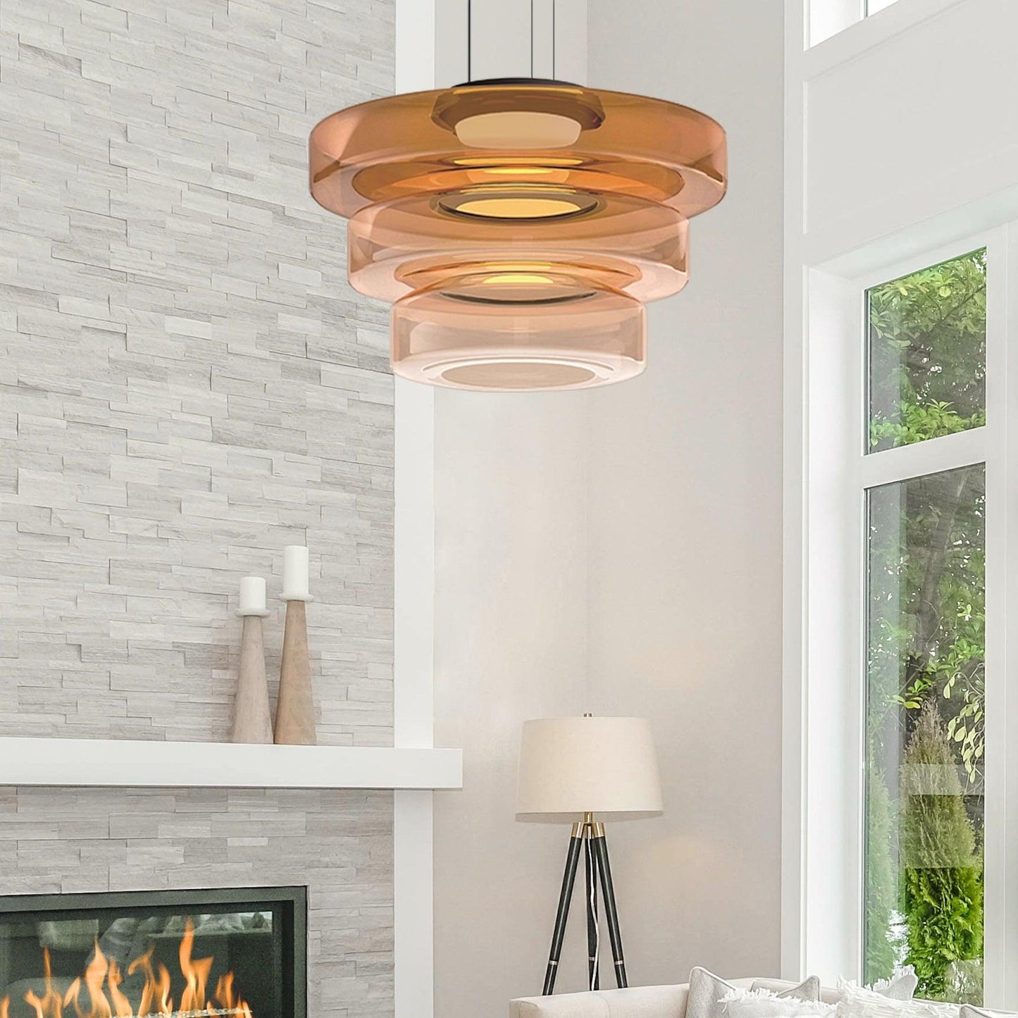 Levels Series Pendant Light | Dimmable, Adjustable Height & Versatile for Indoor Use in Living Rooms and Kitchens