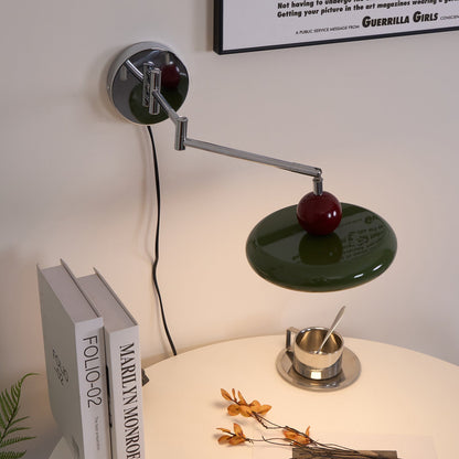 Plug-in Wall Lamp with Adjustable Arm and Warm White LED Light for Living Room & Bedroom Use