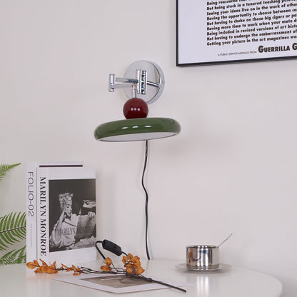 Plug-in Wall Lamp with Adjustable Arm and Warm White LED Light for Living Room & Bedroom Use