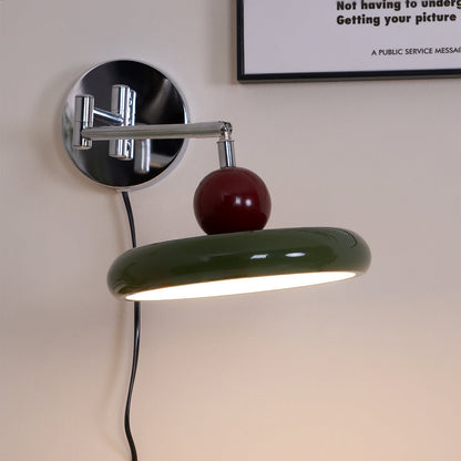 Plug-in Wall Lamp with Adjustable Arm and Warm White LED Light for Living Room & Bedroom Use