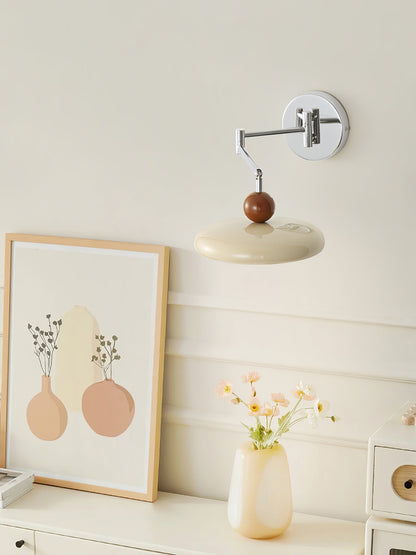 Plug-in Wall Lamp with Adjustable Arm and Warm White LED Light for Living Room & Bedroom Use