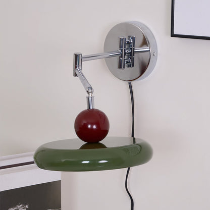 Plug-in Wall Lamp with Adjustable Arm and Warm White LED Light for Living Room & Bedroom Use