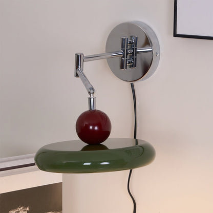 Plug-in Wall Lamp with Adjustable Arm and Warm White LED Light for Living Room & Bedroom Use