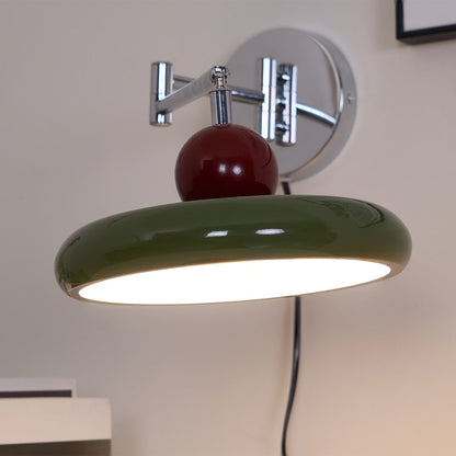 Plug-in Wall Lamp with Adjustable Arm and Warm White LED Light for Living Room & Bedroom Use