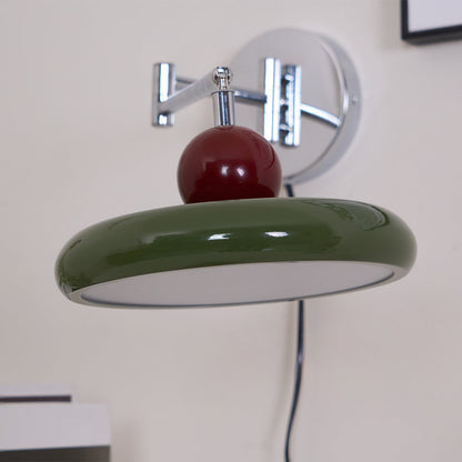 Plug-in Wall Lamp with Adjustable Arm and Warm White LED Light for Living Room & Bedroom Use
