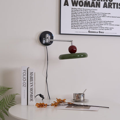 Plug-in Wall Lamp with Adjustable Arm and Warm White LED Light for Living Room & Bedroom Use