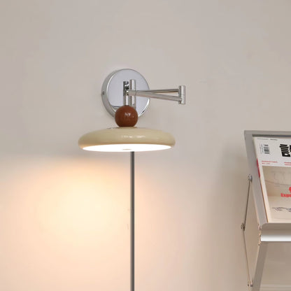 Plug-in Wall Lamp with Adjustable Arm and Warm White LED Light for Living Room & Bedroom Use
