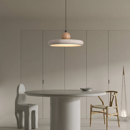 Yellow Travertine Pendant Light | Dimmable, Integrated LED & Ideal for Indoor Spaces