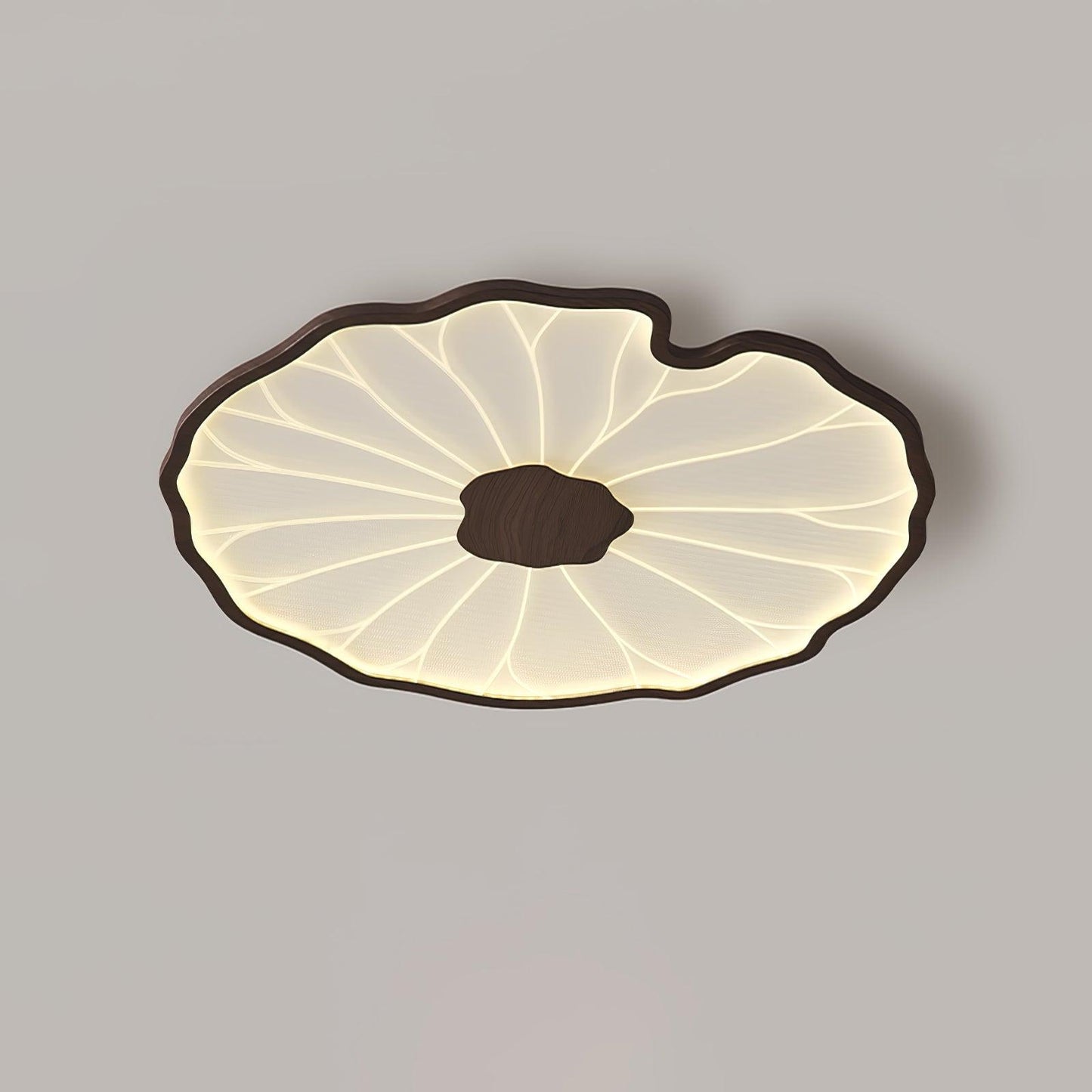 Lotus Leaf Acrylic Ceiling Lamp | Durable, Rustic Wood Finish & Ideal for Indoor Spaces