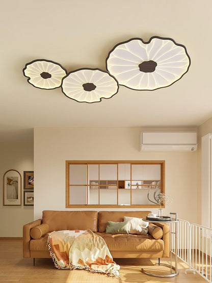Lotus Leaf Acrylic Ceiling Lamp | Durable, Rustic Wood Finish & Ideal for Indoor Spaces